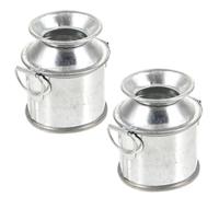 VICASKY 2pcs Miniatura Lattiera Piccolo Vaso di fiori in Metallo per Casa delle Bambole Micro Paesaggio Accessori Decorativi Per Tavola Da Tavolo E Creative Home Idee