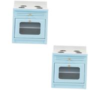 VICASKY 2pcs Miniatura Piano di Lavoro Della Cucina Per Casa Delle Bambole Di Cottura Blu Per Mini Case Donne Accessori E Progetti Creativi Per Decorazioni E