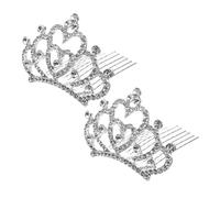 VICASKY 2pcs Pettine Di Pietra D'Acquario Leggero Per Ragazze Corona Scintillante Bambini Per Feste E Spettacoli Come Accessori Per Capelli E Decorazione Per Piccole Principesse