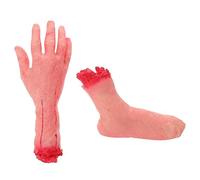 VICASKY 2pcs Spaventoso Halloween Prank Giocattoli Fake Mano E Piedi Puntelli Di Scena Per Le Parti Decorazioni E Articoli Di Scherzo Colori Vividi Per Le Occasioni Scintille E Temi Horror