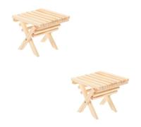 VICASKY 2pcs Tavolo Pieghevole In Legno Dollhouse Mobili Per La Spiaggia Decorazione Tavolo In Scala In Scala Per Creativo Casa Doll Design