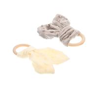 VICASKY 2pezzi Asciugamano Comodo per Ragazza Anello in Legno Copertina di Sicurezza per Ragazza senza Peli Sollievo Coliche per Giocattolo ad Anello da Mordere