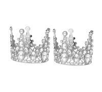 VICASKY 2pezzi Corone Di Strass Per Torta Decorazione Corona Per Ragazzo Ragazza Ragazza Ornamento Corona Per Torta Piccola Decorazione Per Shower e Festa Di Compleanno
