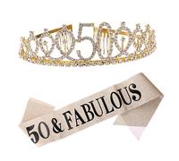 VICASKY 2pezzi Corone e Fasce Per Compleanno Decorazione Elegante Per Feste Di Compleanno e Celebrazioni Per Regine e Principesse