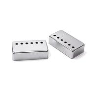 VICASKY 2pezzi Cover Pickup Humbucker Per Chitarra Elettrica Metallo Design Semiperto Con Colore Argento Protezione Per Pickup e Decorazione Per Strumenti Musicali