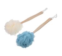 VICASKY 2pezzi Doccia Vasca da Bagno Manico lungo Strumenti da Bagno Fiori in Resistenti per Uso Domestico Pratica Rimozione Polvere Sebo Anti-irritazione Leviga Cellule Morte Design
