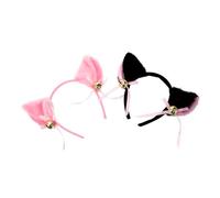 VICASKY 2pezzi Fasce per Capelli Orecchie di Gatto Corte e Morbide per Ragazzo Ragazza Cerchietti Orecchie di Gatto per Feste e Feste in Maschera