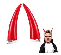 VICASKY 2pezzi Fermagli Per Con Corna Rosse Per Cosplay e Halloween Clip Alligator Leggere e Confortevoli Accessori Divertenti Per Feste e Performance