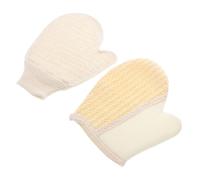 VICASKY 2pezzi Guanti da Bagno in Sisal Naturale per Scrub Corpo Guanto da Doccia Esfoliante Design Copertura Totale Panno da Bagno in Sisal