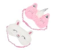 VICASKY 2pezzi Maschera Per Dormire in Peluche Design Cartone Animato Copriocchi Confortevole Per Sonno Ristoratore Per Viaggi e Riposini