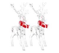VICASKY 2pezzi Ornamenti Decorativi Forma Di Cervo in Acrilico Trasparente Statuette Di Renne Natalizie Decorazioni Per Albero Di Natale Accessori Per Feste Di Natale