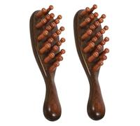VICASKY 2pezzi Pettine Districante Denti Larghi in Legno Per Massaggio Del Capelluto Pettine Portatile Per Pulizia Del Capelluto e Riduzione Della Forfora Per Donne e Viaggi