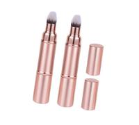 VICASKY 2pezzi Piumino da Trucco Doppia Estremità con Cappuccio Pennello Piatto Portatile per Fondotinta Strumento Retrattile per Trucco Compatto Pennello Multifunzionale per Fard