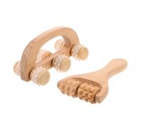 VICASKY 2pezzi Rullo Massaggiante in Legno e Portatile Bastoncini da Massaggio Mini per Recupero Muscolare di Collo Schiena Gambe Piedi Strumento Massaggiatore Rulli Manuale