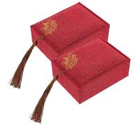 VICASKY 2pezzi Scatola per Plettri in Tessuto Elegante Custodia per Unghie Guzheng Pipa Nappa per Ricamo e Conservazione Capiente e Resistente