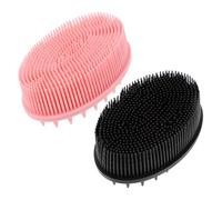 VICASKY 2pezzi Spazzola Doccia Silicone Massaggio Bagnetto Ragazzo Ragazza Ragazza Strumento Capelluto Pulizia Profonda Lato Shampoo Scrubber