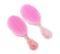 VICASKY 2pezzi Spazzola Per Da Bambina Design Trasparente Pettine Massaggiante Rosa Caratteri Di Fenicottero Di Design Anti-entanglement Impugnatura Ergonomica Adatta Ragazzo Ragazza