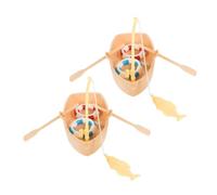VICASKY 2set barca in miniatura modello con anello di nuoto e per la decorazione della casa delle bambole e scene in miniatura per giocattoli creativi e decorazione in stile spiaggia
