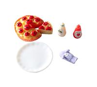 VICASKY 2set in miniatura Pizza Modello Pezzo Mini Accessori Paesaggio Per Casa delle Bambole E Fotografia Realistica Cibo Decorazione Per Scrivania