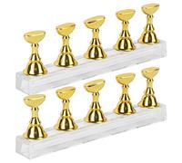 VICASKY 2sets Espositore Per Unghie Finte in Cristallo Galvanizzato Design a Scacchiera in Acrilico Lungo Include Supporti Magnetici Per Nail Art