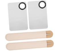 VICASKY 2sets Piatto in Acciaio Inox per Miscelare Cosmetici con Spatola e Custodia in Pelle Adatto per Trucco Smalto Gel Pigmenti e Colla per Ciglia