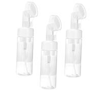 VICASKY 3 dispenser di sapone con testa a pennello, bottiglia di schiuma trasparente per pulizia del viso, shampoo e gel doccia, ricaricabile e portatile, in materiale durevole per animali domestici