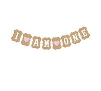 VICASKY 3 m, striscione di compleanno con scritta in lingua tedesca "Happy Compleanno", per decorazione di feste, marrone con cuori rosa, robusti e leggeri e facili da usare per feste di compleanno