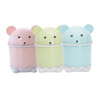 VICASKY 3 mini bidoni della spazzatura con coperchio, divertente, per bagno, cucina e ufficio, rosa, blu, verde, per il controllo degli odori