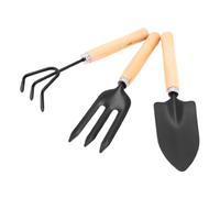 VICASKY 3 pezzi Attrezzi da Giardinaggio con Badile Pesante Manico in Resistente per Piante da Interno Rastrello e per Piantare e Curare Giardino e Orto