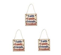 VICASKY 3 Pezzi Cartellino in Segni Patriottici Decora Sospeso libertà Arredamento Famiglia Soprammobili della degli Stati Patriottico Placca Sospesa bambù