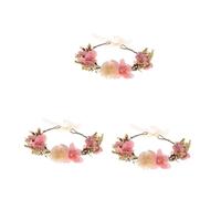VICASKY 3 Pezzi Cerchietti Floreali per Sposa Fascia e Resistente Accessorio Fotografico per Matrimonio e Vacanze al Mare