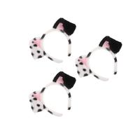 VICASKY 3 Pezzi Cerchietto Fascia Cosplay per Chioma Orecchie di Cane Dalmata in Peluche Leggero e Adorabile per Halloween per Adulti