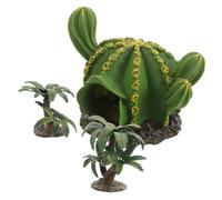 VICASKY 3 Pezzi di Cactus simulato di Alberi Decorazione dell'habitat dell'acquario Alberi Artigianali Piante acquatiche Geco Mini Alberi per Artigianato plastica Verde