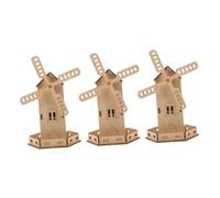 VICASKY 3 pezzi Kit di Costruzione in Legno con Mulino Vento Solare per Giocattolo Educativo Stem per Esperimenti Scientifici e Progetti DIY