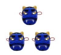 VICASKY 3 Pezzi Maschera Demone Giapponese Blu in Plastica per Cosplay e | Design Giapponese Distintivo, Leggera e Confortevole, Resistente alla Deformazione, Cura Minuziosa dei Dettagli