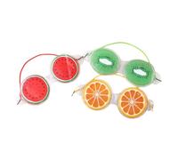 VICASKY 3 Pezzi Maschere Occhi Riutilizzabili per Terapia Fredda Impacchi Rinfrescanti Portatili Contro Occhiaie e Gonfiore Estivo con Design Frutta Anguria e Frutto Esotico