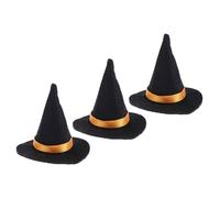 VICASKY 3 Pezzi Mini Cappelli da Strega in Feltro Nero per Decorazione Bottiglie e Accessori Fai da Te Halloween, Decorazioni Festa e Bomboniere per Eventi Casa e Cucina