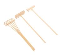 VICASKY 3 Pezzi Set di Tre Rastrelli Mini per Giardino Zen in bambù Beige | Accessori Leggeri senza Odore, per Sabbia e Meditazione su Scrivania, Regalo Feng Shui per Amici