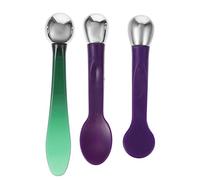 VICASKY 3 pezzi Strumento di trucco per il massaggio degli occhi per l'applicazione efficace della crema per gli occhi Cucchiaio per maschera viso Design verde Dolce Massaggio per tonificare e curato