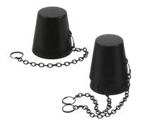 VICASKY 3 Pezzi Tappo Spegni Stoppino per Torce da Esterno Nero con Catena | Accessorio in Ferro e Metallo, Design Vintage, per Terrazze e Controllo Illuminazione Patio
