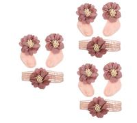 VICASKY 3 Set Adorabili Fasce Per A Forma Di Fiore Per Neonata Calzini E Accessori Per Neonati Morbidi E Comodi Per I Cento Giorni Del Bambino