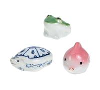 VICASKY 3 statuette di pesce in ceramica per acquario, ornamenti galleggianti fatti a mano e blu per attraenti paesaggi subacquei