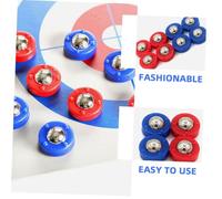 VICASKY 32 pezzi Mini Pucks Shuffleboard da Tavolo Rulli Ricambio per Curling Mini Accessori Gioco Indoor per Club e Casa Palline da Biliardo Blu e Rosse Divertimento e Sfida