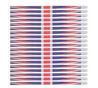 VICASKY 36 Pezzi Matite Colorate Festive con Bandiera Britannica e Gomma | Legno, Alluminio e Tpr, Stampa Union Jack Multicolore, per Insegnanti e Feste, su Quaderni e Album