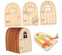 VICASKY 36pcs Mini Legno Porta Decorazione Parti Non Dipinto Ornamento Per Creativo Artigianato Per Il Giardino Promuove L'Fantasia E Divertimento Nella Progettazione