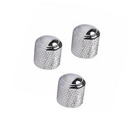 VICASKY 3pcs Alluminio Lega Chitarre Volume E Pulsanti Di Controllo Cromato Dom Bottoni Per Basso Ricambi Per Accessori Chitarra Argento