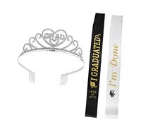 VICASKY 3pezzi Fascia Laurea Lettere Stampate Cintura e Copricapo Galateo Per Feste Di Comodo e Facile Da Indossare