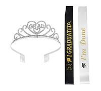 VICASKY 3pezzi Fascia Per Laurea Corona Accessori Da Galateo Per Feste Fascia Capelli Cintura e Copricapo Per Laurea