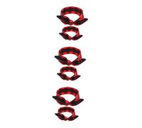 VICASKY 3pezzi Fascia Per Ragazzo Ragazza Con Orecchie Di Coniglio Set Di Cerchietti Coordinati Per Madre e Figlio Accessori Per Neonata Motivo Righe Rosse
