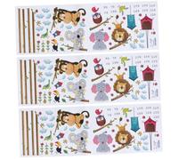 VICASKY 3pezzi Height Growth Chart Sticker Adesivo Murale Animali Per Camerette Decorazione Con Scale Di Murale Fantasioso